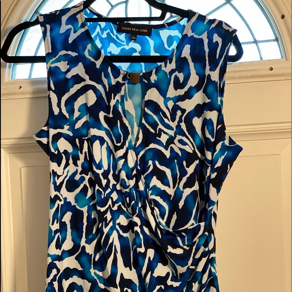 Jones New York Blue Sleeveless Top Size Large